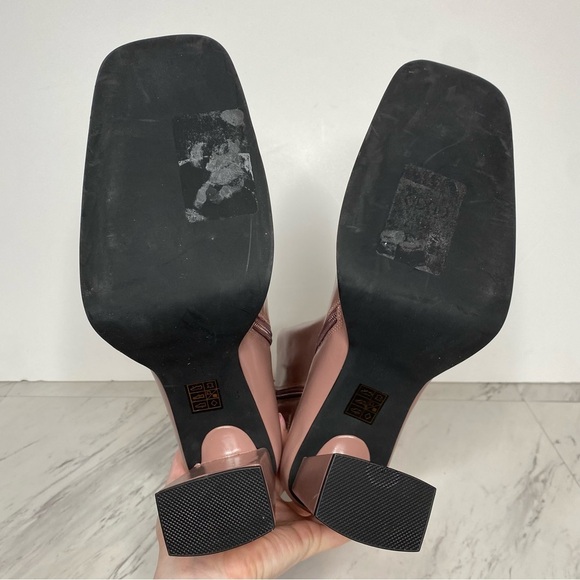 New! Jeffrey Campbell Maximal Square Toe Pink Leather Heeled Bootie 11 - Picture 14 of 15